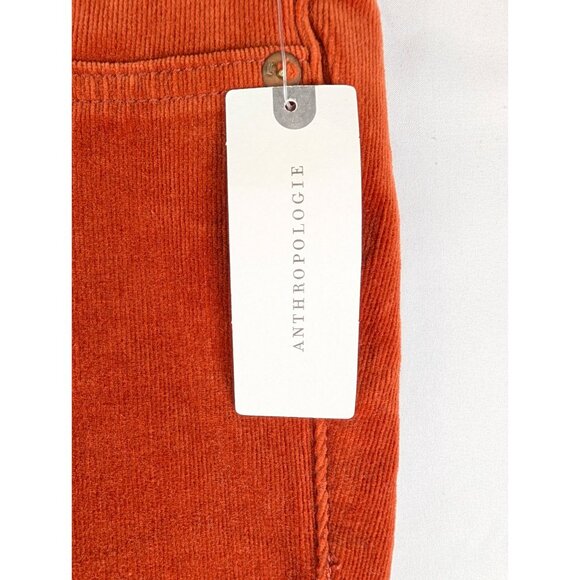 Anthropologie Pilcro Pants Womens 26 Orange High-Rise Skinny Button Fly Corduroy - Picture 12 of 13